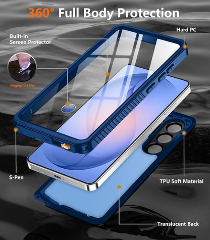 Temdan Designed for Samsung Galaxy S26 Ultra Case Waterproof, Built-in Lens & Screen Protector Military Grade Shockproof Dropproof IP68 Underwater Full Body Phone Case for Galaxy S26 Ultra 6.9"-Blue