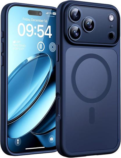TOCOL for iPhone 17 Pro Case, Compatible with Magsafe Charger, Full Camera Protection, Translucent Matte Phone Case for 17 Pro 6.3 inch (Dark Blue)