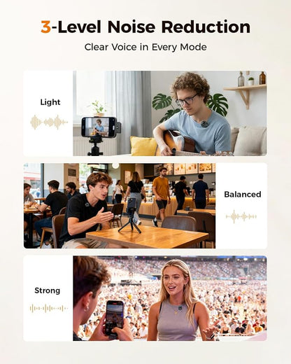 SX29 Wireless Lavalier Microphone for iPhone 17/16/15 & Android, USB-C Plug & Play Mini Mic, AI Noise Reduction, Magnetic Clip-On Lapel Mic with Battery Case for Vlogging & Video Recording