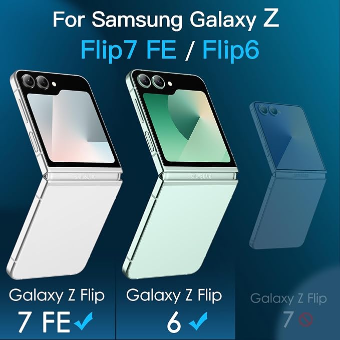 JETech Front Screen Protector for Samsung Galaxy Z Flip 7 FE/Flip 6, 3-Pack | Full-Coverage PET Film, HD Clear, Case-Friendly Design