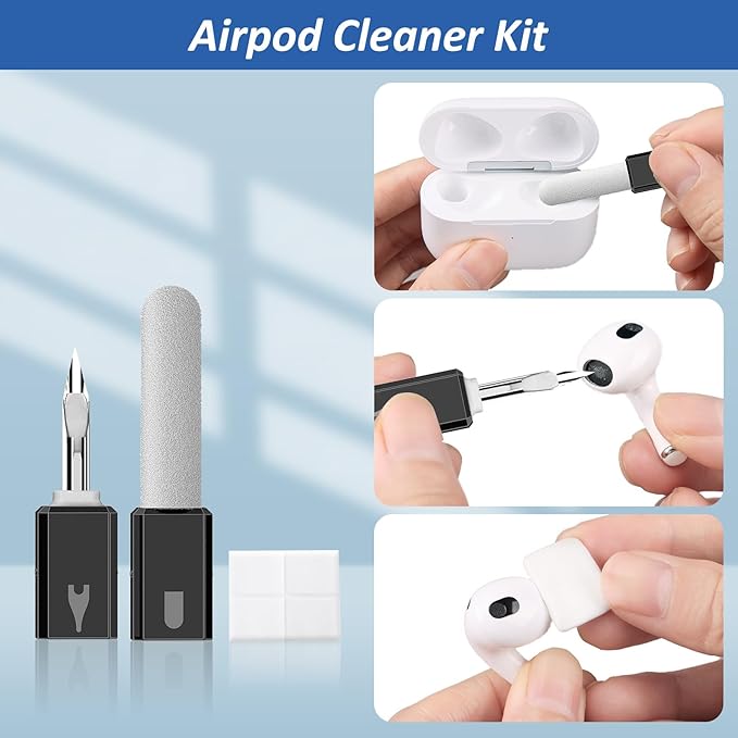 13-in-1 for iPhone Cleaning Kit Charging Port Cleaner- Multi-Tool Phone Cleaner for Repair iPhone AirPods Pro iPad (Type C) Charging Port Speaker, Lightning Cables, Connectors with Portable Case