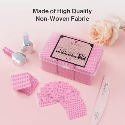 MelodySusie 900Pcs Lint Free Nail Wipes Super Absorbent Soft Non-Woven for Fingernail Polish Remover and Eyelash Extension Wipes for Nail Art