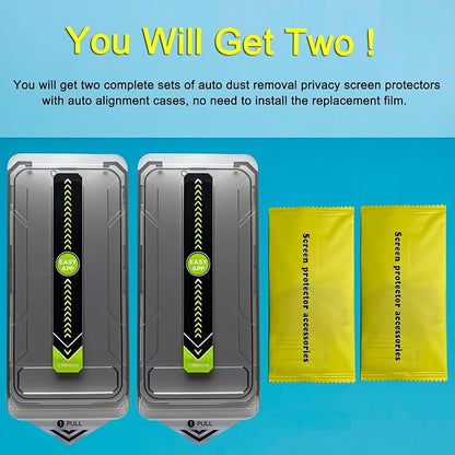2 Pack 25° Ultra Privacy Screen Protector for iPhone 13/iPhone 13 Pro/iPhone 14, [Auto-Dust Removal and Auto-Alignment], Wide-Angle Anti-Spy Tempered Glass Film, Easy and Quick Installation