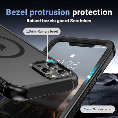 jaroco Magnetic for iPhone 11 Pro Max Case, [Compatible with MagSafe][Military Grade Drop Protection][Heavy Duty Protection][Non-Slip][Shockproof] 2-Layer Durable Bumper Phone Case 6.5''-Black