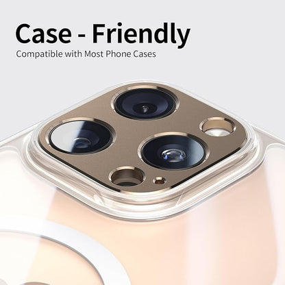 Camera Lens Protector Bumper for iPhone 16 Pro Max/iPhone 16 Pro,No Glass Flat Design, Rose gold