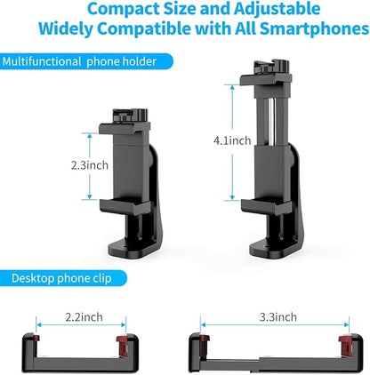 Owine Universal Dual Cell Phone Tripod Mount Adapter Premium Smartphone Clamp, Compatible with iPhone,Samsung Galaxy,Note,Lg,All Smartphones Perfectly.Connects to Tripod, Monopod, Selfie Stick