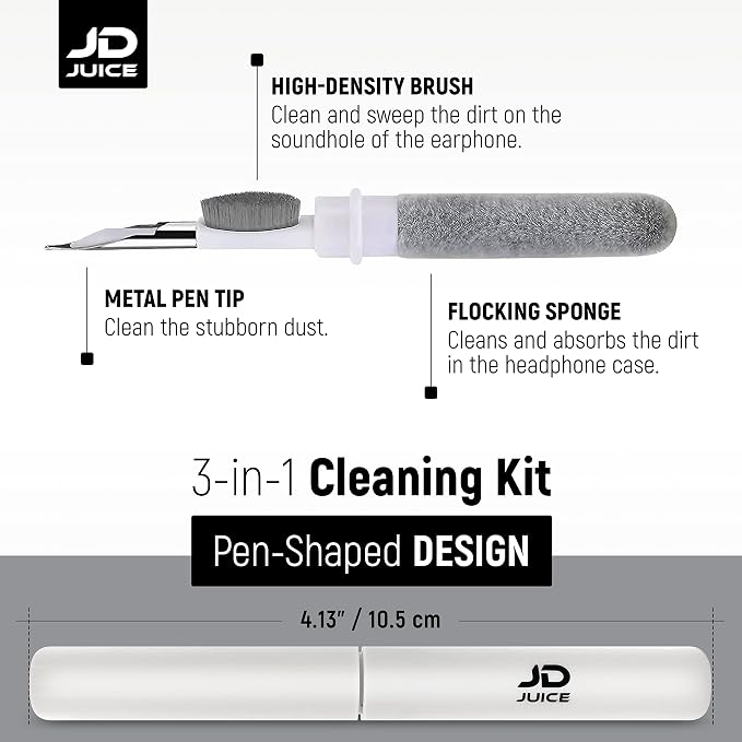 2 Pack - Airpod Cleaning Kit Earbud Cleaning Kit - Phone Cleaning Kit in-Ear Headphones Cleaning Pen Tool, Portable 3-in-1 Laptop Cleaning Kit Electronic Cleaner with a Sponge, Metal Pen Tip
