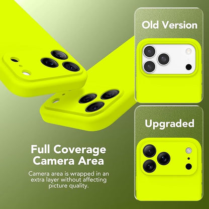 Magnetic for iPhone 17 Pro Max Case, Compatible with MagSafe, [Full Camera Protection][Screen Protector] Silicone Shockproof Protective Phone Case for iPhone 17 Pro Max, Fluorescent Green