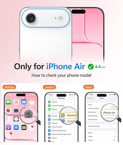 FNTCASE for iPhone Air Case: [Compatible with Magsafe] Translucent Matte Cases with [Full Camera Protection] [Screen Protector] Military Grade Shockproof Protective Phone Cover - Light Pink