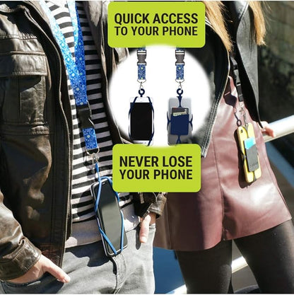 Gear Beast Cell Phone Lanyard - Mobile Phone Lanyard with Case Holder, Card Pocket, Soft Neck Strap, and Detachable Clip - Compatible with iPhone, Galaxy, & Most Smartphones - Skiing