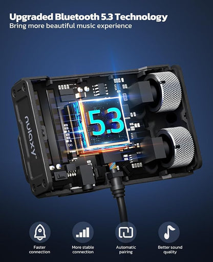 Nulaxy Bluetooth 5.3 Car Adapter with Air Vent Installation & DSP Noise Cancellation, QC3.0 & Type-C PD Car Charger Wireless FM Radio Transmitter Supports Bass & Treble Boost