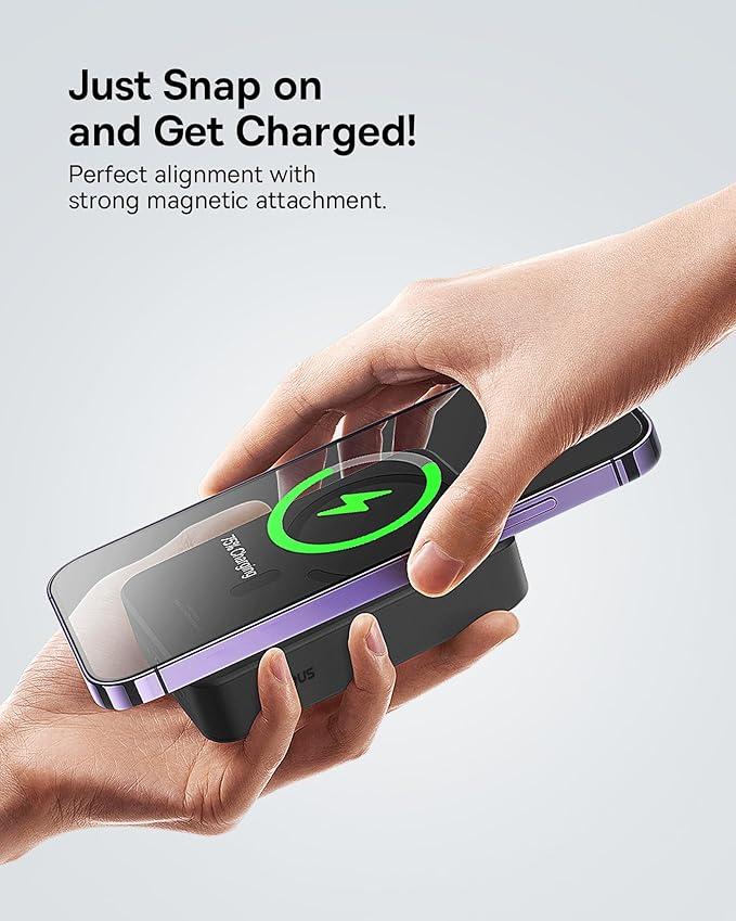 Baseus Magsafe Battery Pack 20000mAh Wireless Portable Charger,PD 20W USB C Fast Charging Battery Pack, Compatible with iPhone 17/16/15/14/13/12 Series, Black