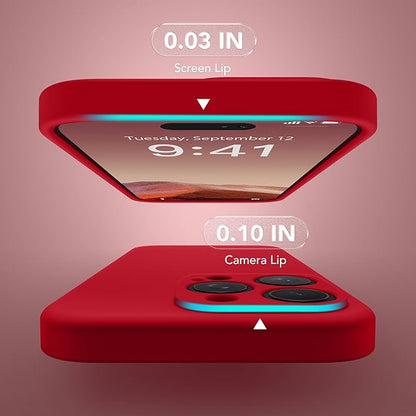 Magnetic for iPhone 12 Pro Max Case, Compatible with MagSafe, [Full Camera Protection][Screen Protector] Silicone Shockproof Protective Phone Case for iPhone 12 Pro Max 6.7", Red