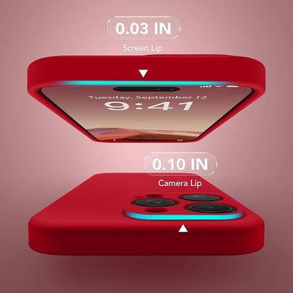 Magnetic for iPhone 13 Pro Case, Compatible with MagSafe, [Full Camera Protection][Screen Protector] Silicone Shockproof Protective Phone Case for iPhone 13 Pro 6.1", Deep Red