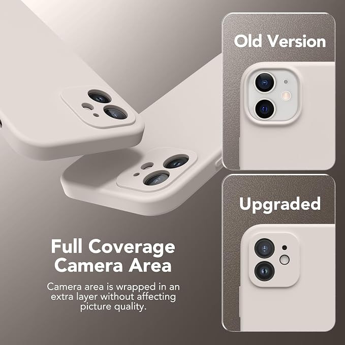 Magnetic for iPhone 12 Case, Compatible with MagSafe, [Full Camera Protection][Screen Protectors] Silicone Shockproof Protective Phone Case for iPhone 12 6.1", Stone