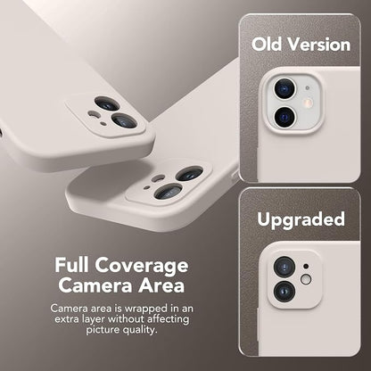 Magnetic for iPhone 12 Case, Compatible with MagSafe, [Full Camera Protection][Screen Protectors] Silicone Shockproof Protective Phone Case for iPhone 12 6.1", Stone