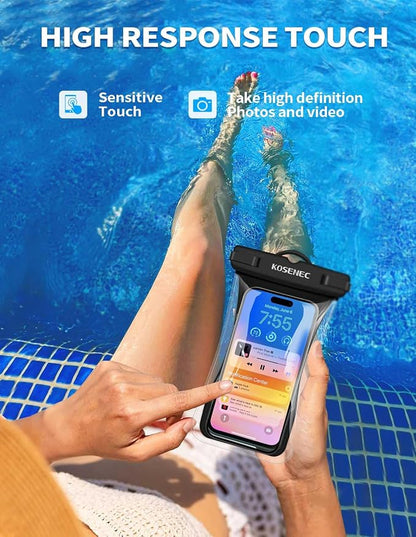 Waterproof Phone Pouch Floating, Waterproof Phone Case with Lanyard for iPhone 15 14 13 12 Pro Max XS Samsung, IPX8 Cellphone Dry Bag Beach Kayak Travel Essentials 2Pack-7.0"