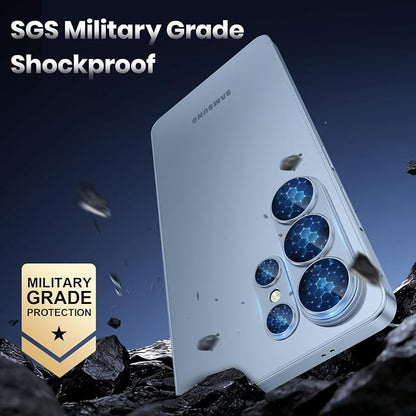 for Samsung Galaxy S26 Ultra Camera Lens Protector - Matte Titanium Alloy [Military Grade Shatterproof] [Strong Adsorption] Glass Camera Screen Protector for S26 Ultra, Blue