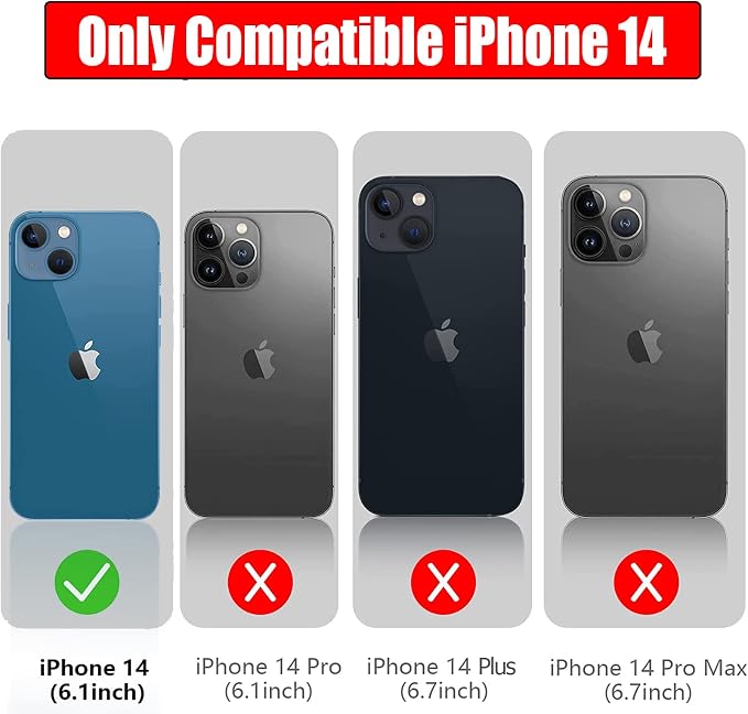 Battery Case for iPhone 14, Full Encircle 7000mAh Ultra-Slim Rechargeable Smart Portable Charging Cover Extended Battery Pack Compatible with iPhone 14 (6.1 inch) Charger Case Support Carplay-Black