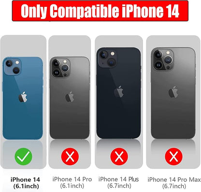Battery Case for iPhone 14, Full Encircle 7000mAh Ultra-Slim Rechargeable Smart Portable Charging Cover Extended Battery Pack Compatible with iPhone 14 (6.1 inch) Charger Case Support Carplay-Black