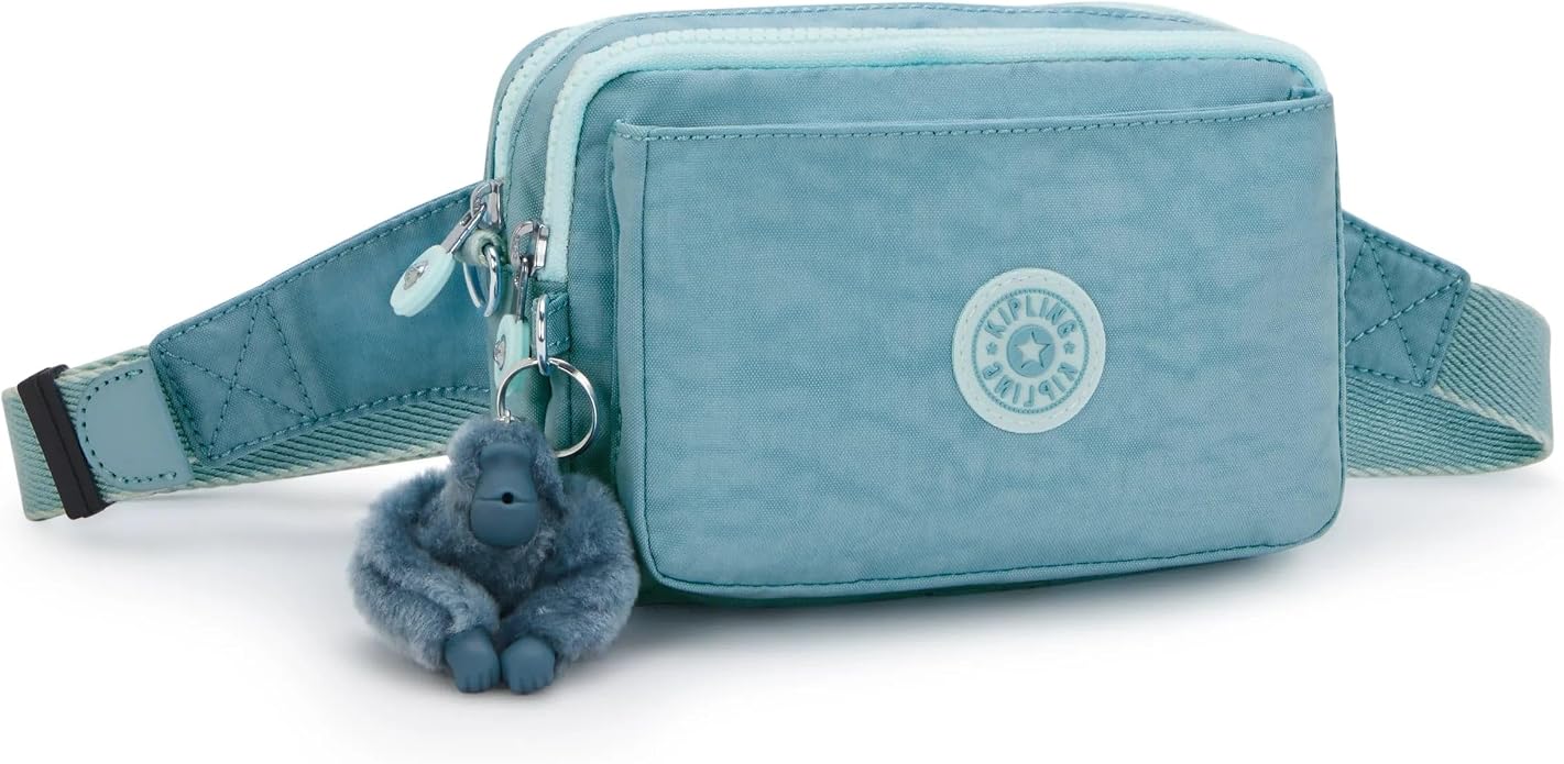 Kipling Women’s Abanu Multi Crossbody Bag, Lightweight, Adjustable Nylon Waist Pack with Multi-Compartment Zip Pockets