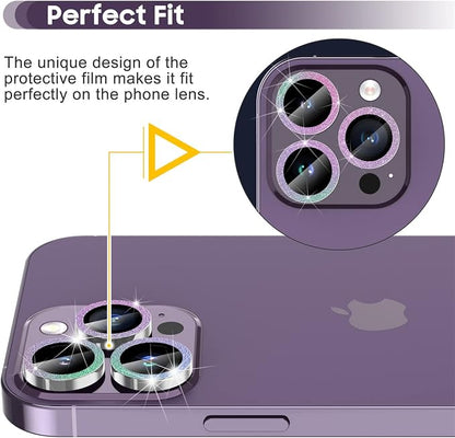 Suoman for iPhone 14 Pro Max Camera Lens Protector / 14 Pro Camera Lens Protector, Camera Cover Tempered Glass for iPhone 14 Pro Max 6.7 inch/for iPhone 14 Pro 6.1 inch [Perfectly Fit]-Bling-Colorful