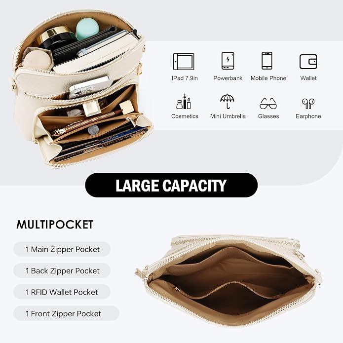 Crossbody Purses for Women Small Crossbody Bags for Women with Built in RFID Wallet