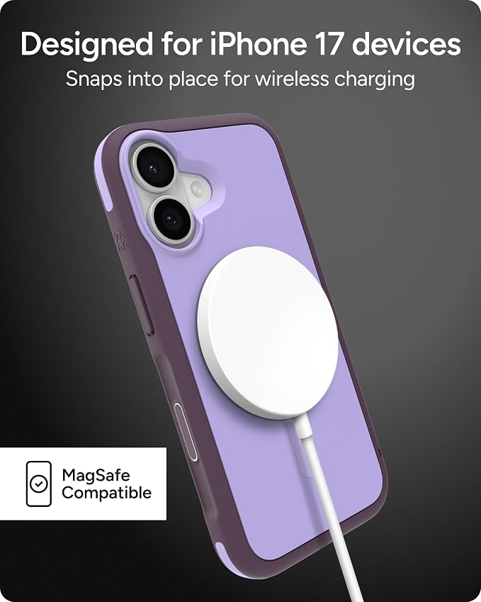 ZAGG Sedona Snap Case for iPhone 17 - Purple Dusty Grape, Drop Protection (13ft/4m), Graphene-Reinforced Multi-Layer Protection, MagSafe Phone Case with Impact-Absorbing Bumpers, Slim