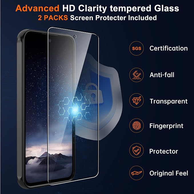 For Samsung Galaxy A56 5G Phone Case:A56 Case [Compatible with Magsafe] with 2PC Tempered Glass Screen Protector,Camera Bump Protection,Slim Frosted Translucent Soft-Touch for Galaxy A56,Matte black