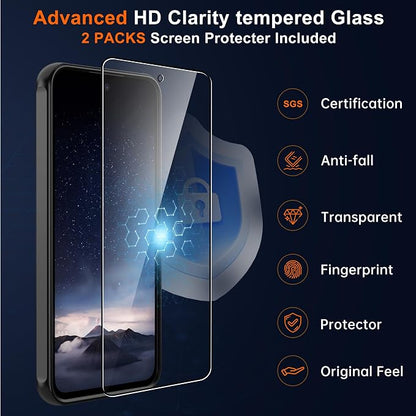 For Samsung Galaxy A56 5G Phone Case:A56 Case [Compatible with Magsafe] with 2PC Tempered Glass Screen Protector,Camera Bump Protection,Slim Frosted Translucent Soft-Touch for Galaxy A56,Matte black