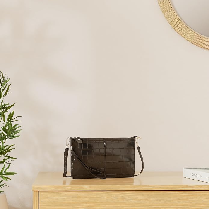 befen Genuine Leather Wristlet Clutch Wallet Purses Small Crossbody Bags for Women with RFID Blocking Card Slots