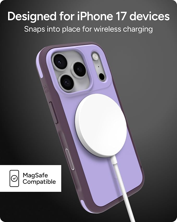 ZAGG Sedona Snap Case for iPhone 17 Pro - Purple Dusty Grape, Drop Protection (13ft/4m), Graphene-Reinforced Multi-Layer Protection, MagSafe Phone Case with Impact-Absorbing Bumpers, Slim