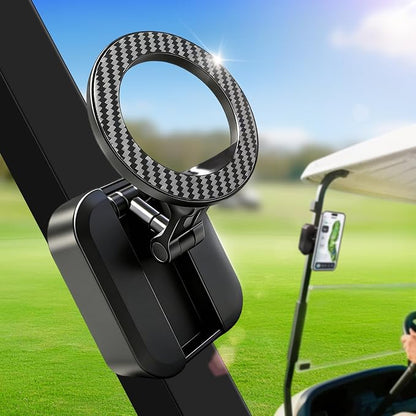 Alloy Magnetic Golf Cart Phone Holder for MagSafe iPhone,Unique Golf Gifts for Men Golfers Dad Father Husband,360° Foldable Rotation Phone Mount Portable Golf Accessories Mini Gym Phone Holder