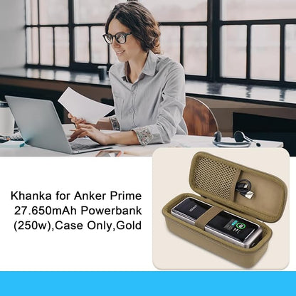 khanka Case for Anker Prime Power Bank 27650mAh 250W,Case Only (Golden).