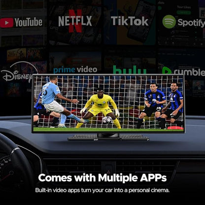 Volam 11'' Wireless Carplay Screen for Car Built-in Net-Flix YouTube Apps, Portable Touchscreen Car Stereo with Android Auto, Backup Camera, OTA Updates, Bluetooth, Voice Control, GPS Navigation,FM