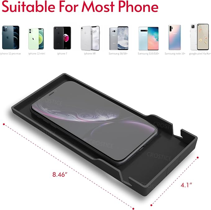 Phone Holder Compatible with Peloton Bike & Bike Plus Accessories, Original Design Cell Phone Tray, Holder for iPhone, Cellphone Mount, Fit for Most Mobile, Baby Monitor