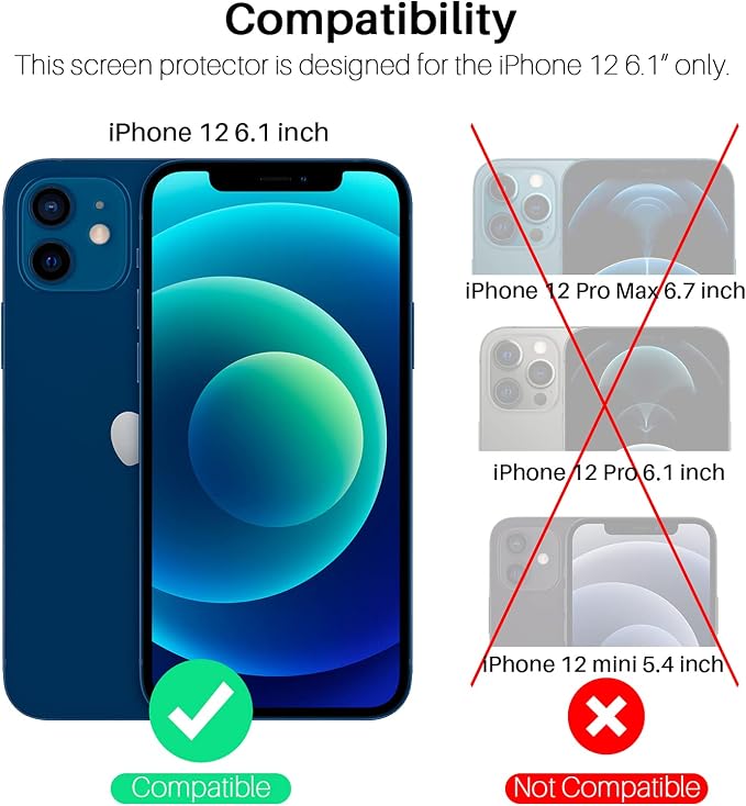 [3+3+1] LK 3 Pack iPhone 12 Screen Protector + 3 Pack Lens Protector with Alignment Frame, [9H] Tempered Glass, Scratch-Proof, Bubble-Free, Smooth Touch Screen Protector for iPhone 12, Clear, 6.1-inch