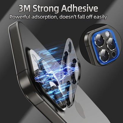 AFARER Camera Lens Protector for iPhone 15 Pro/ ip15 Pro Max, Upgraded 3D Metal Anti-Scratch Camera Cover with 9H Tempered Glass Screen Protector, Lens Cover Film Strong Adsorption -Black