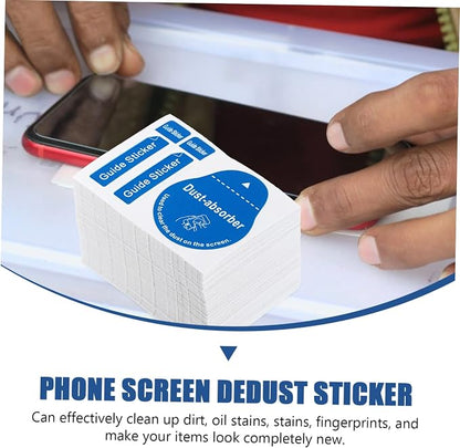 LCD Screen Dust Removal Stickers for Phone and Tablet 200Pcs Phone Screen Cleaning Decals for Effective Dust and Fingerprint Removal Portable Cell Absorber