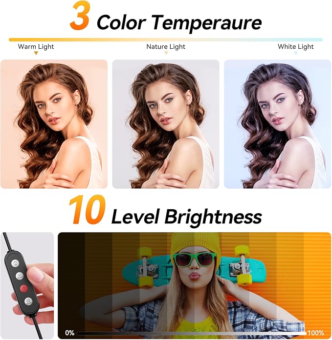 TODI 12" Ring Light with 63" extendable Tripod Stand, Selfie RingLight with Phone Holder and Selfie Remote, 2-in-1 Dimmable LED Ring Light for Makeup, Live Stream, Photography