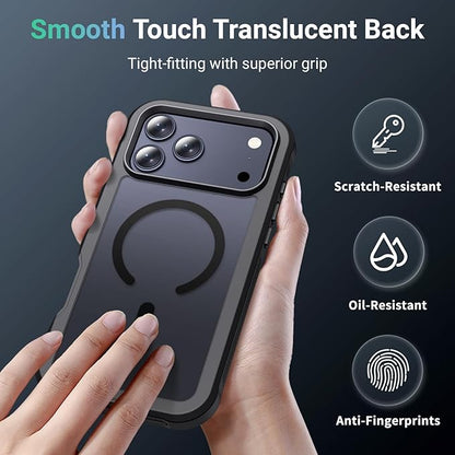 jaroco Magnetic for iPhone 17 Pro Max Case, [Compatible with MagSafe][Military Grade Drop Protection][Heavy Duty Protection][Non-Slip][Shockproof] 2-Layer Durable Bumper Phone Case 6.9''-Black