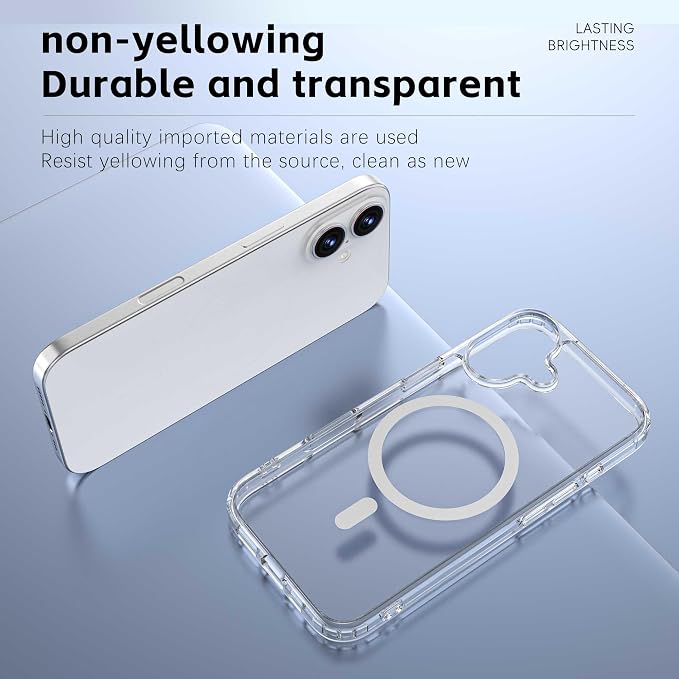 Magnetic Designed for iPhone 17 Case Clear, [Compatible with Magsafe] [Not Yellowing] [Military-Grade Drop Protection] Clear Phone Cases for Apple iPhone 17-6.3 Inch