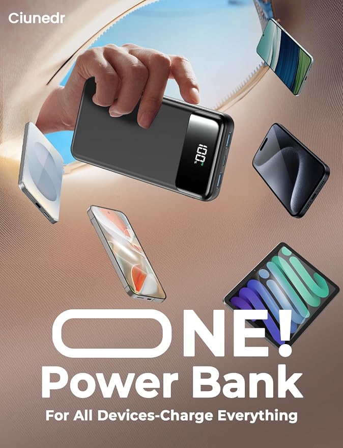Portable Charger, 50000mAh Power Bank with Built in Cables, 22.5W Fast Charging Battery Pack, Portable Phone Charger for Travel Camping Essential,PowerBank Compatible with iPhone 17/16/15/14, Samsung
