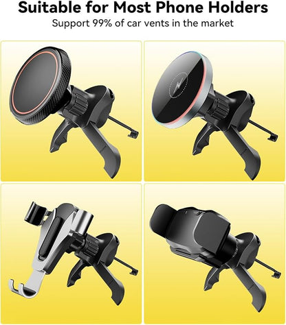 Air Vent Clip for Car Mount with [ Diameter 0.67 in (17 mm)] Joint Ball, Phone Vent Clip for Most Car Phone Holder&Wireless Car Charger, Black