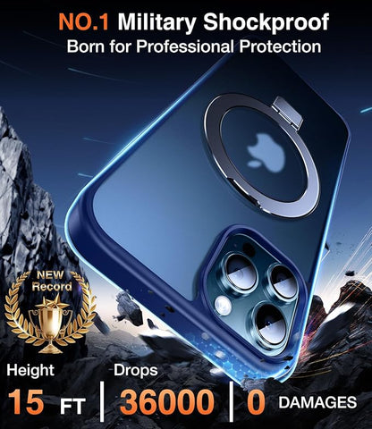 Chicfun 3-in-1 [Magnetic+Kickstand+Ring Holder] for iPhone 12 Pro Max Case Stand Ring Holder Compatible with MagSafe, Military Shockproof Protective Matte iPhone 12 Pro Max Phone Case Kickstand Cover