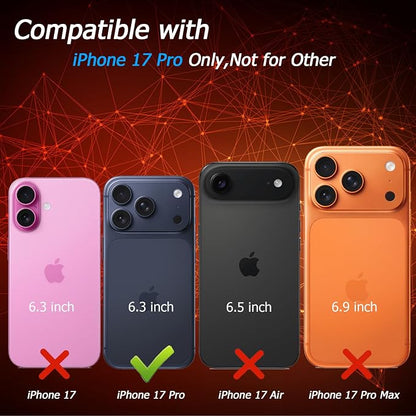Battery Case for iPhone 17 Pro, [10000mAh] Slim Rechargeable Smart Extended Charging Case Compatible with iPhone 17 Pro (6.3 inch) Backup Power Battery Pack Charger Cover-Black