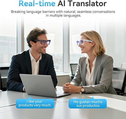 AI Smart Glasses for Men Women,8MP 2K HD Camera Glasses,AI Voice Control,AI Photo Recognition,Real-Time Translation,Smart Sunglasses with Bluetooth Call,IP67 Waterproof for Driving,Outdoor,+2 Lenses.