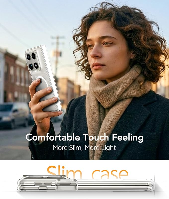 FNTCASE for Motorola Razr Fold Case, Fit for Magsafe, Hinge Protection | Anti Yellowing Magnetic Back, 18FT Military Grade Drop Proof, Protective Phone Cover, Transparent