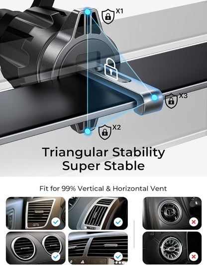 LISEN for MagSafe Car Mount [2026 Strong Magnets] Magnetic Phone Holder for Your Car [Vent&Dash] Magnet Cell Phone Holder Mount Cradle Car Accessories Kits for Men Women Purple