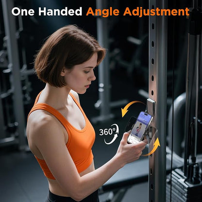 Gym Magnetic Phone Holder |Gym Cart Series | 360° Magnetic Phone Mount | Rotating Fitness Mount | Universal Metal Surface Compatibility|Accommodates 3.1"-4" Phones with Thick Cases